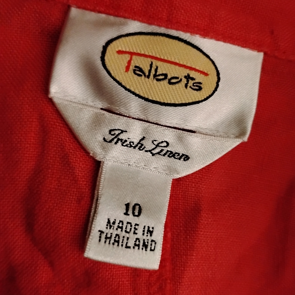 Irish Linen Talbots Shacket Red - Picture 6 of 7
